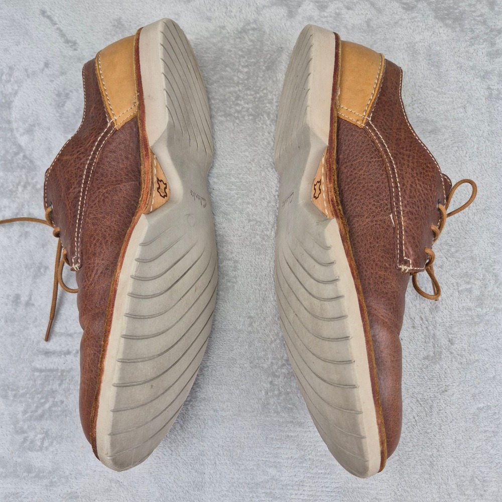 Clarks Hinton Fly Oxford Brown Leather Derby Casual DressShoes Men 11.5 Contrast - Picture 5 of 9